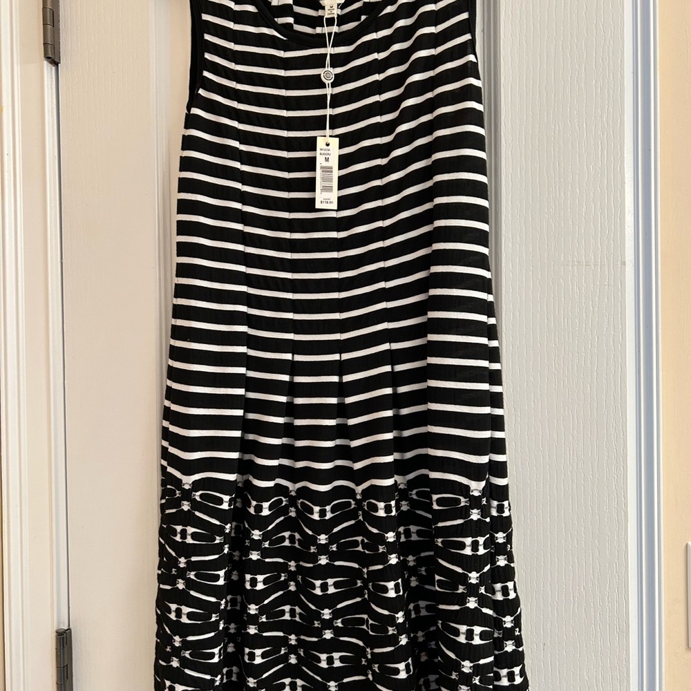 Max Studio Black and White Striped Dress NWT size M
